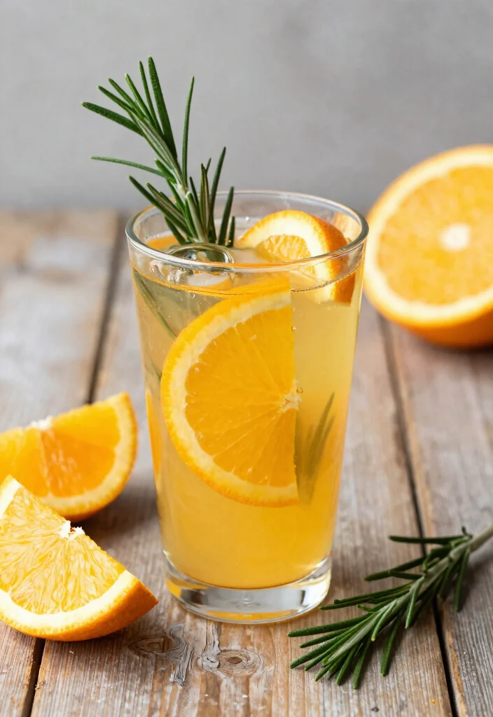 20 Detox Water Recipes for Clear, Glowing Skin with Simple Everyday Ingredients - 6. Orange & Rosemary Revive 1