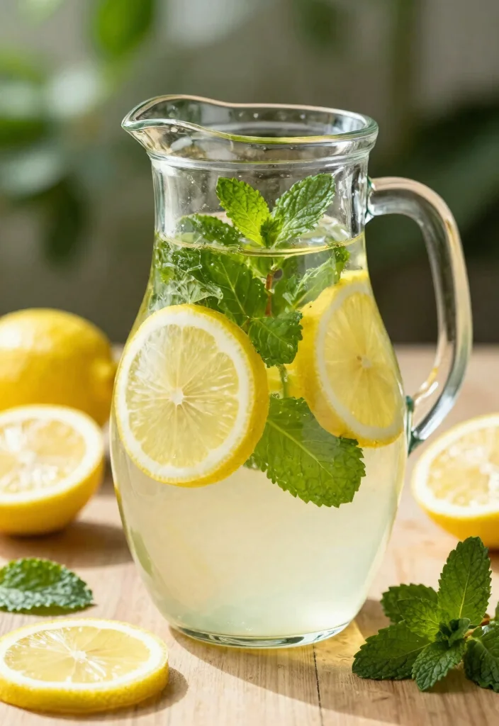 20 Detox Water Recipes for Glowing Skin - 1. Lemon & Mint Detox Water 1