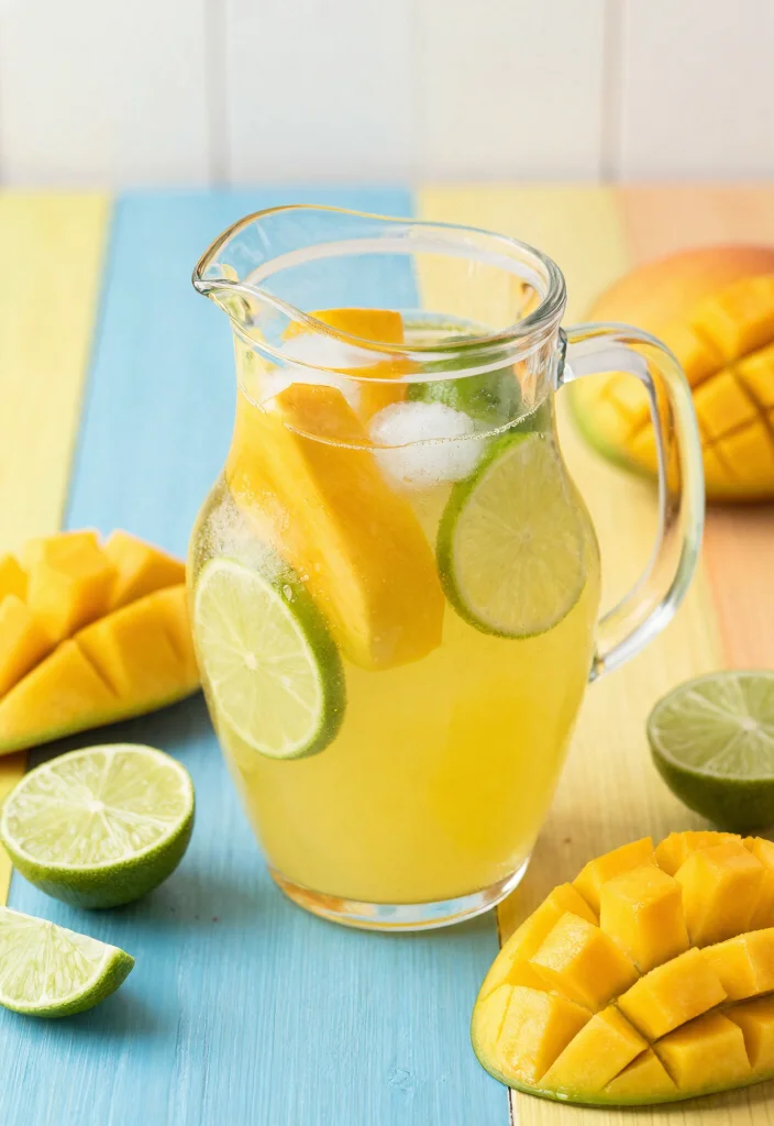 20 Detox Water Recipes for Glowing Skin - 11. Mango & Lime Detox Water 1