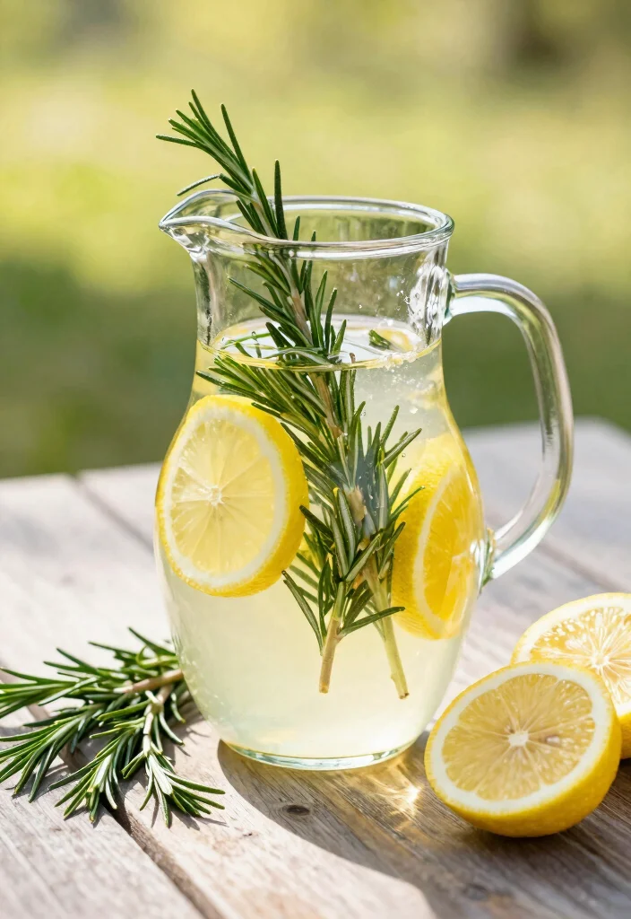 20 Detox Water Recipes for Glowing Skin - 14. Rosemary & Lemon Detox Water 1
