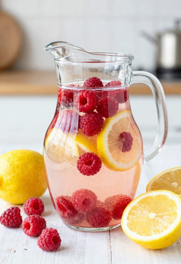 20 Detox Water Recipes for Glowing Skin - 19. Raspberry & Lemon Detox Water 1