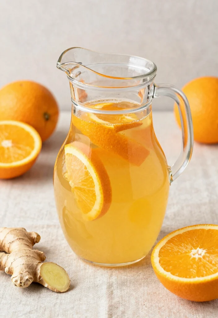 20 Detox Water Recipes for Glowing Skin - 20. Orange & Ginger Detox Water 1