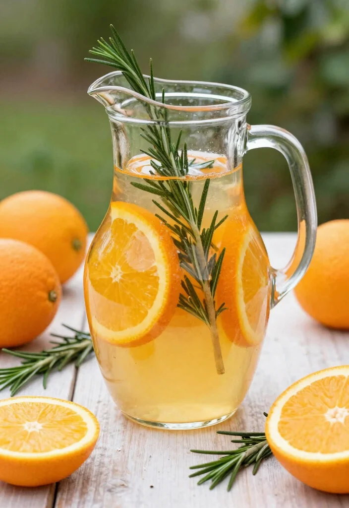 20 Detox Water Recipes for Glowing Skin - 4. Orange & Rosemary Detox Water 1