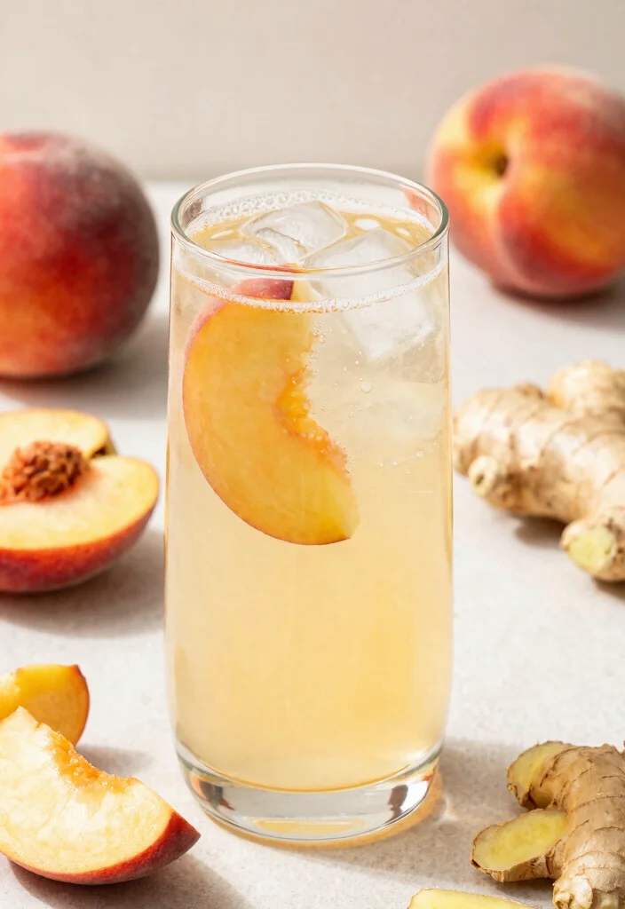 20 Detox Water Recipes for Skin Glow, Hydration, and Everyday Beauty Support - 12. Peach Ginger Sparkler 1
