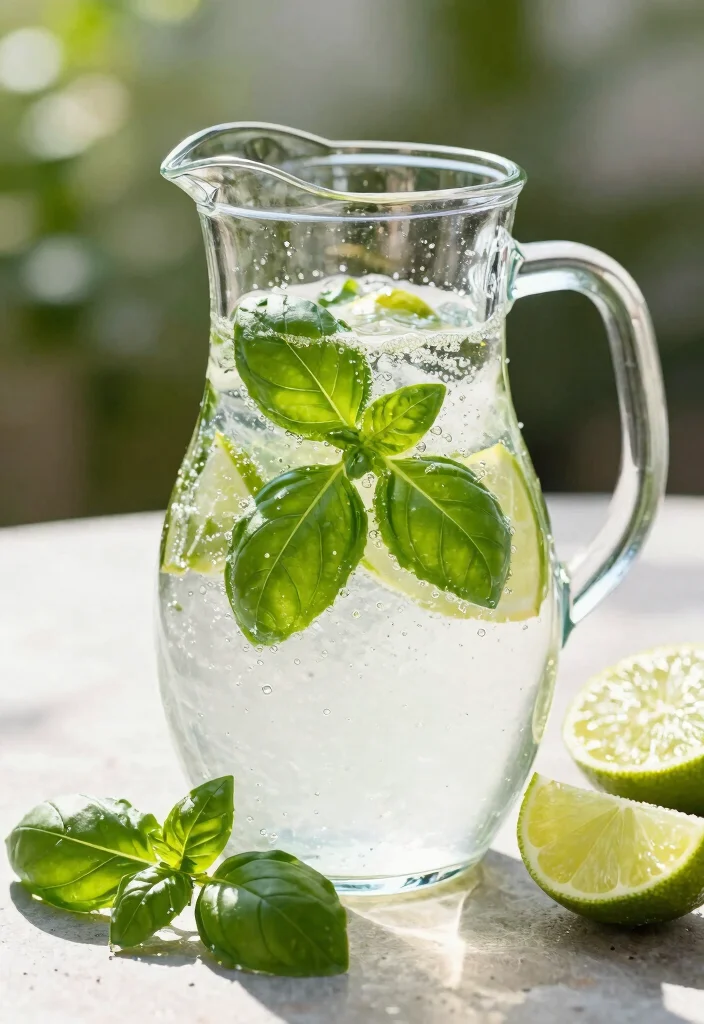 20 Detox Water Recipes for Skin Health, Hydration, and Natural Beauty Support - 15. Basil & Lime Spritzer 1