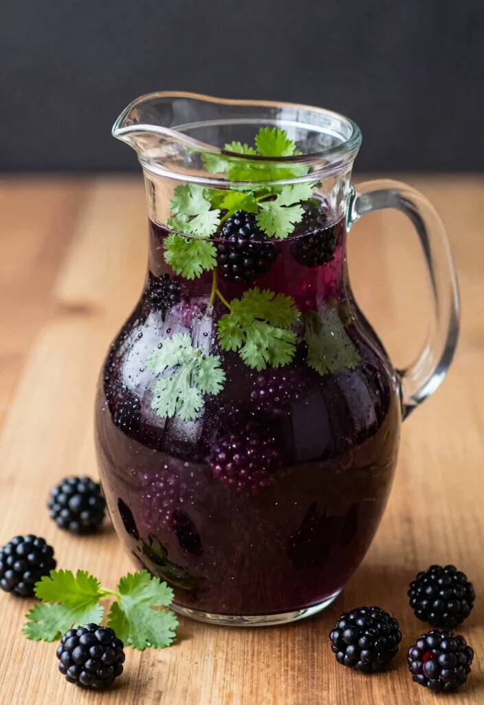20 Detox Water Recipes for Skin Health, Hydration, and Natural Beauty Support - 18. Blackberry & Cilantro Bliss 1