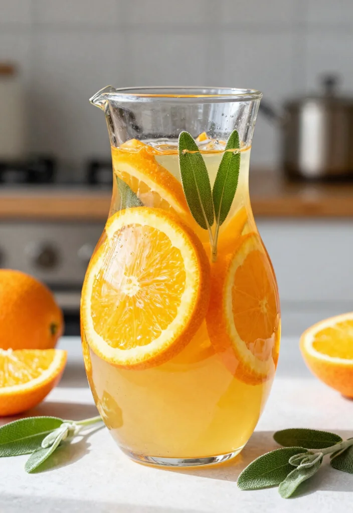 20 Detox Water Recipes for Skin Health, Hydration, and Natural Beauty Support - 9. Orange & Sage Serenity 1