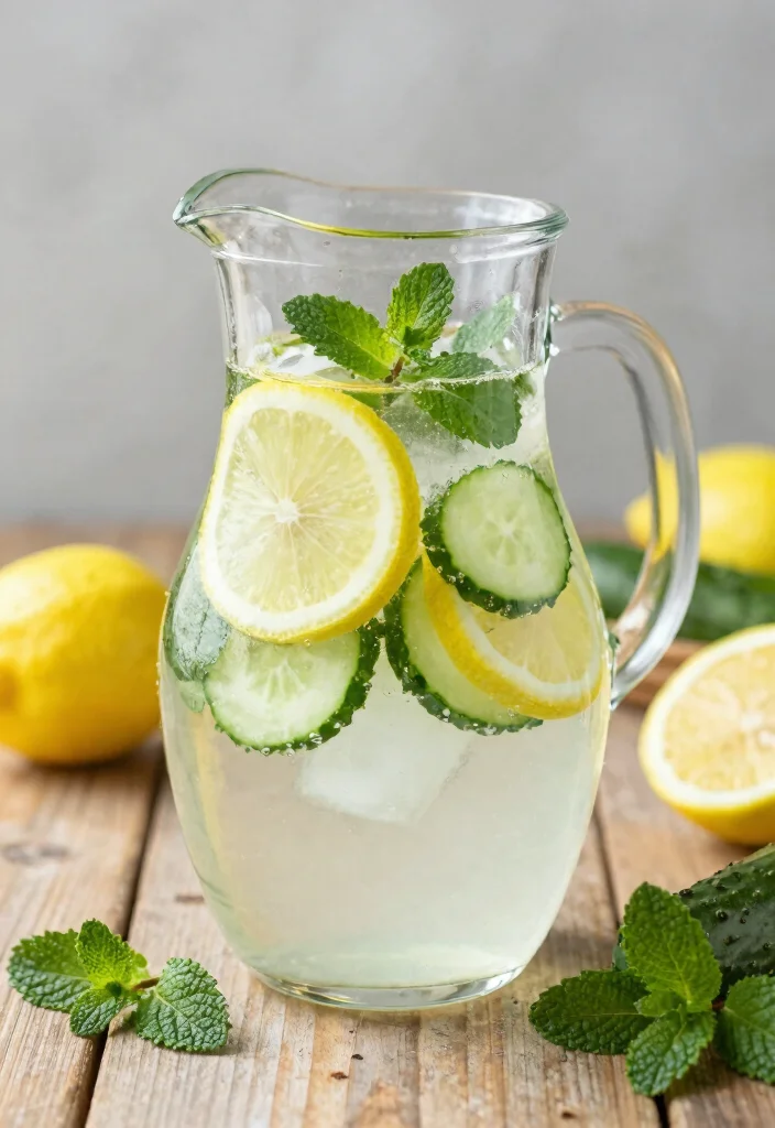 20 Detox Water Recipes for a Flat Tummy Look and Reduced Bloating - 1. Lemon Cucumber Mint Detox Water 1