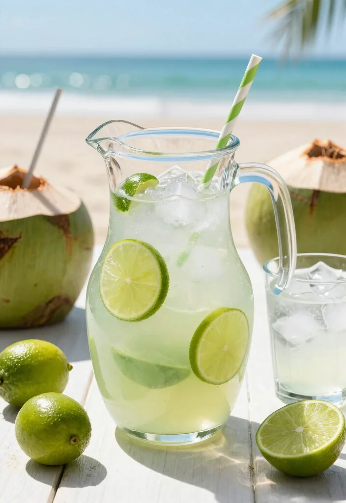 20 Detox Water Recipes for a Flat Tummy Look and Reduced Bloating - 16. Coconut Lime Detox Water 1