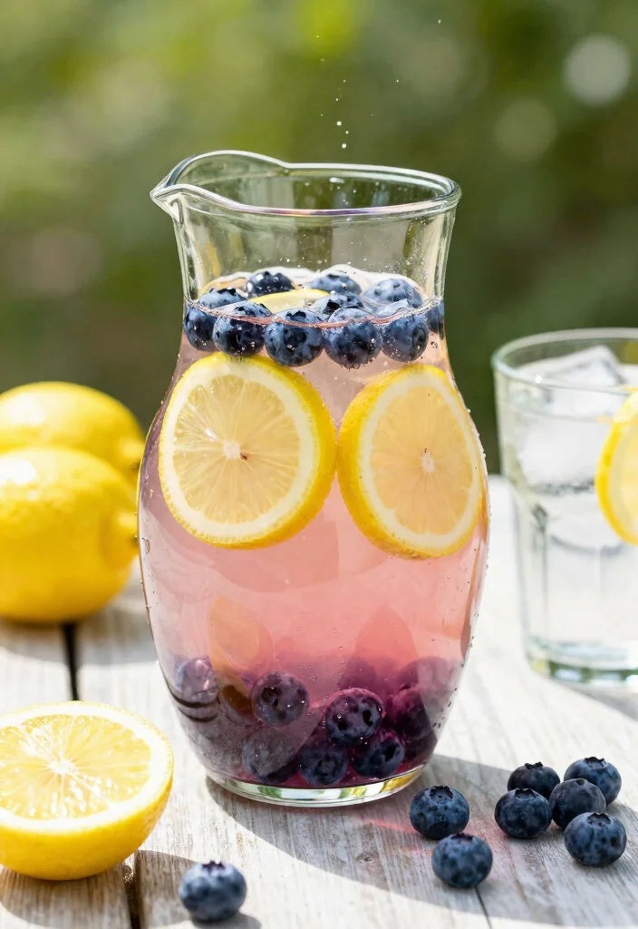20 Detox Water Recipes for a Flat Tummy Look and Reduced Bloating - 6. Blueberry Lemonade Detox Water 1