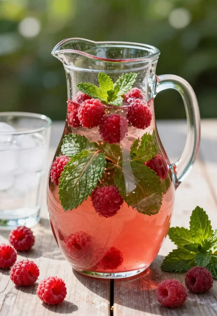20 Detox Water Recipes for a Flat Tummy Look and Reduced Bloating - 9. Raspberry Mint Detox Water 1