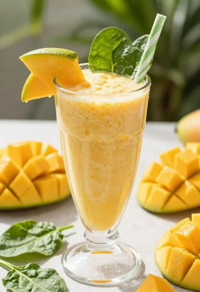 20 Healthy Green Smoothie Recipes for Detox - 13. Tropical Mango Green Smoothie 1