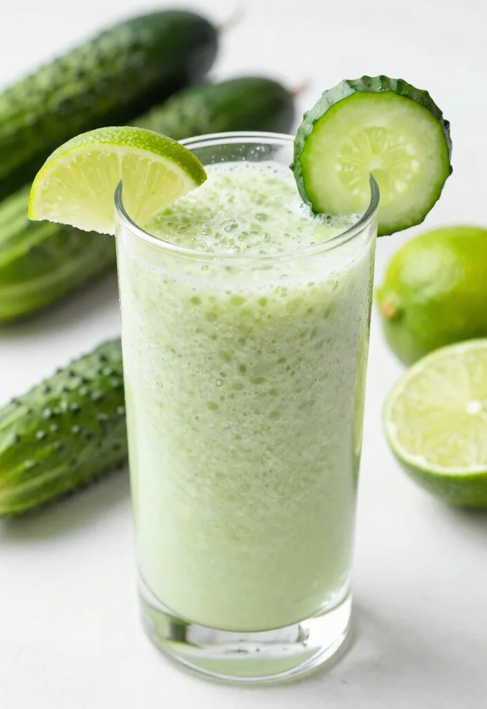 20 Healthy Green Smoothie Recipes for Detox - 14. Cucumber-Lime Green Smoothie 1