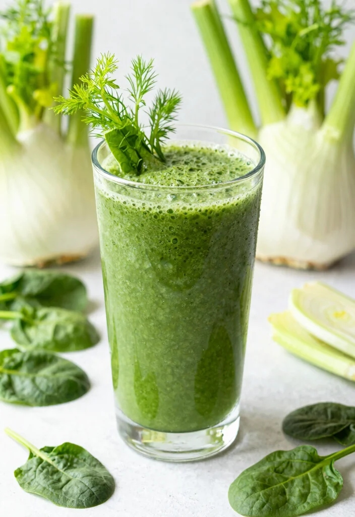 20 Healthy Green Smoothie Recipes for Detox - 17. Spinach and Fennel Smoothie 1