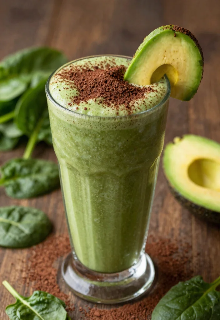 20 Healthy Green Smoothie Recipes for Detox - 19. Chocolate Avocado Green Smoothie 1