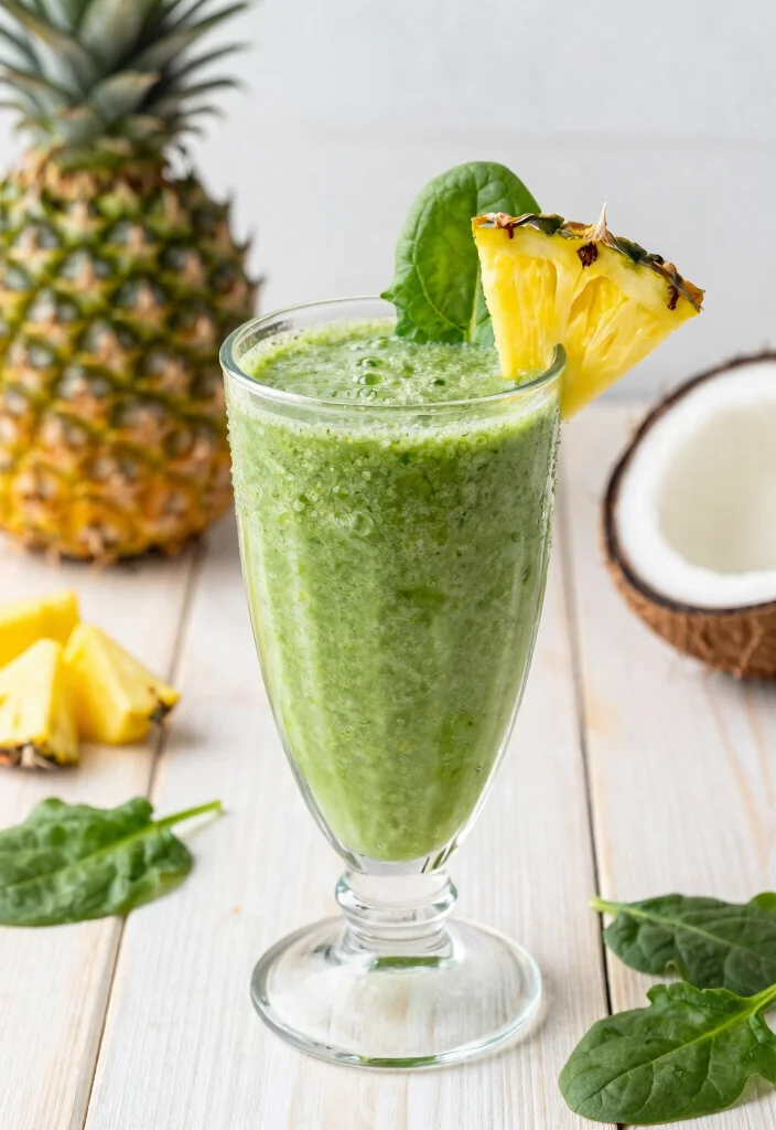 20 Healthy Green Smoothie Recipes for Detox - 2. Tropical Spinach Smoothie 1
