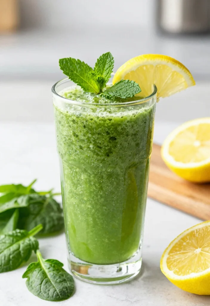 20 Healthy Green Smoothie Recipes for Detox - 4. Green Mint Lemonade Smoothie 1