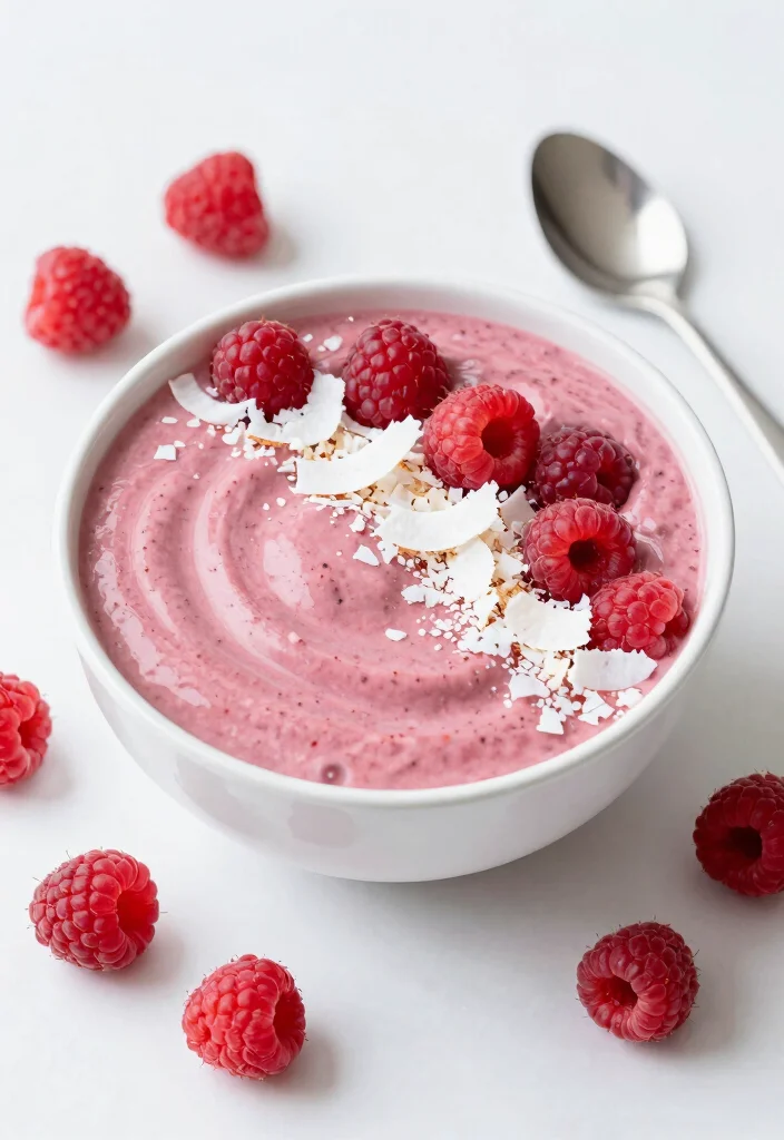 20 Healthy Smoothie Bowl Recipes for Everyday Meals - 15. Raspberry Coconut Smoothie Bowl 1