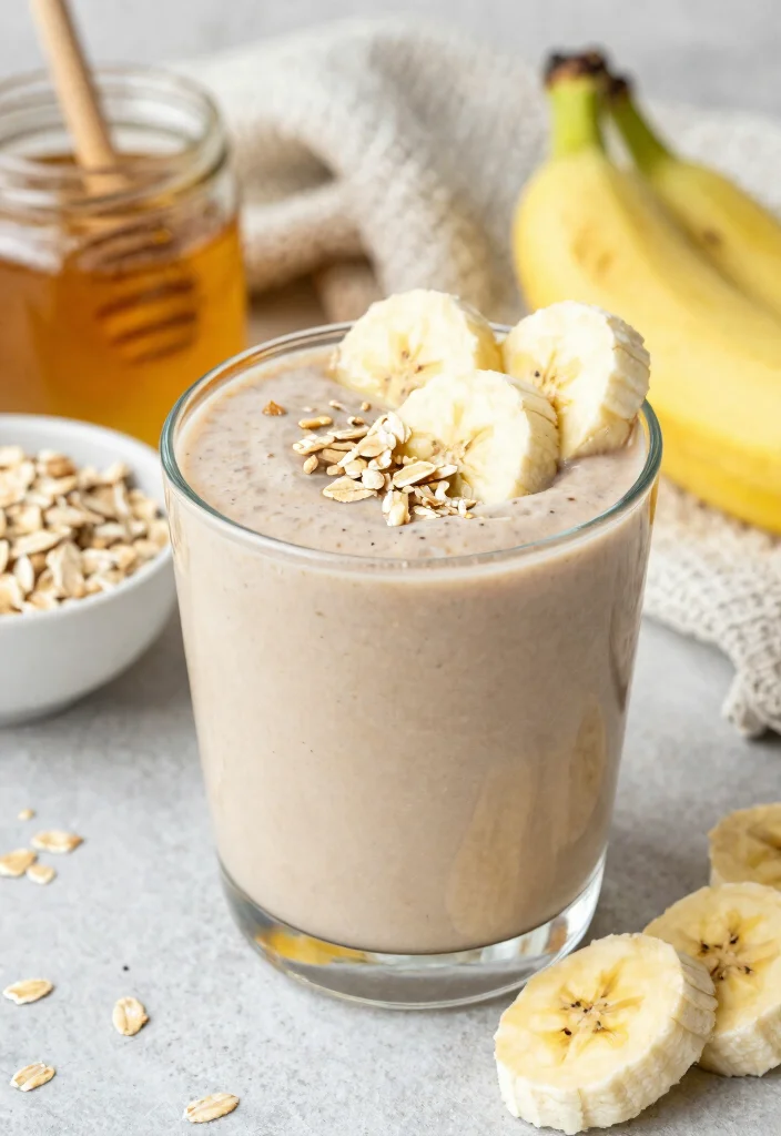 20 Healthy Smoothie Recipes for Energy and Weight Loss - 13. Nutty Banana Oat Smoothie 1