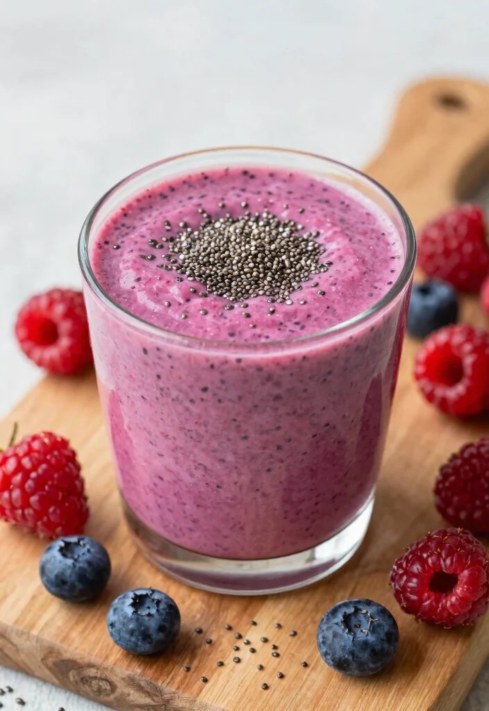 20 Healthy Smoothie Recipes for Energy and Weight Loss - 15. Berry Chia Smoothie 1