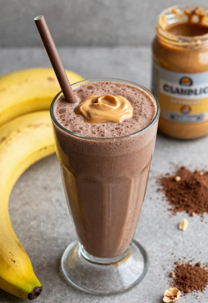 20 Healthy Smoothie Recipes for Energy and Weight Loss - 4. Chocolate Peanut Butter Protein Smoothie 1
