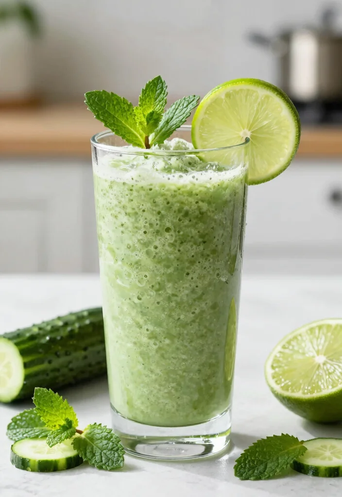 20 Healthy Smoothie Recipes for Energy and Weight Loss - 9. Refreshing Cucumber Mint Smoothie 1