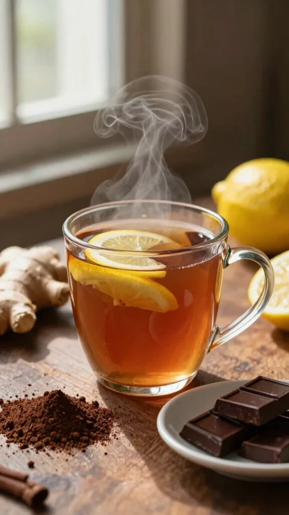 10 Detox Ginger Lemon Tea Recipes to Sip Warm or Cold - 10. Chocolate Ginger Lemon Detox Tea 1