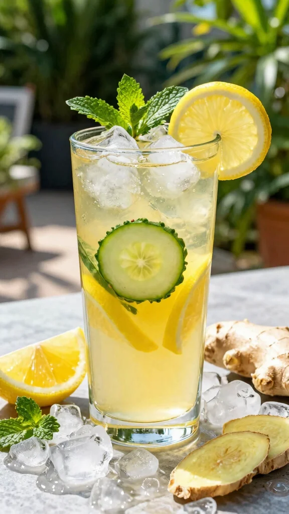 10 Detox Ginger Lemon Tea Recipes to Sip Warm or Cold - 3. Iced Ginger Lemon Detox Tea 1