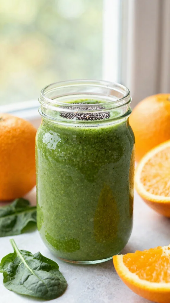 10 Detox Orange Drink Recipes That Taste Bright and Fresh - 6. Orange Green Detox Smoothie 1