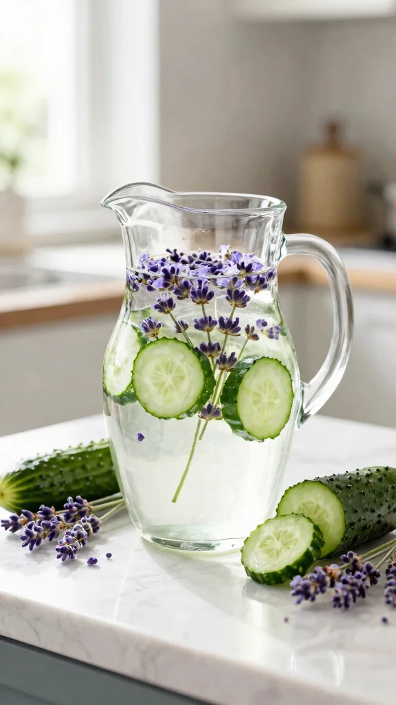 10 Drink Ideas for a 3-Day Detox Cleanse Plan - 5. Cucumber Lavender Infused Water 1