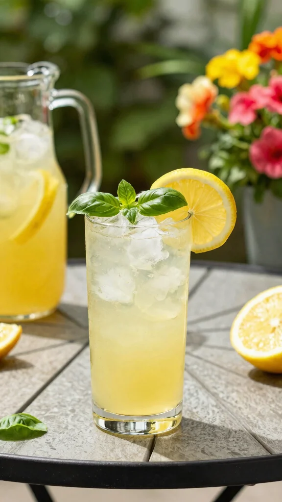10 Lemon Juice Recipes for Fresh, Zesty Drinks and More - 2. Citrus Basil Cooler 1