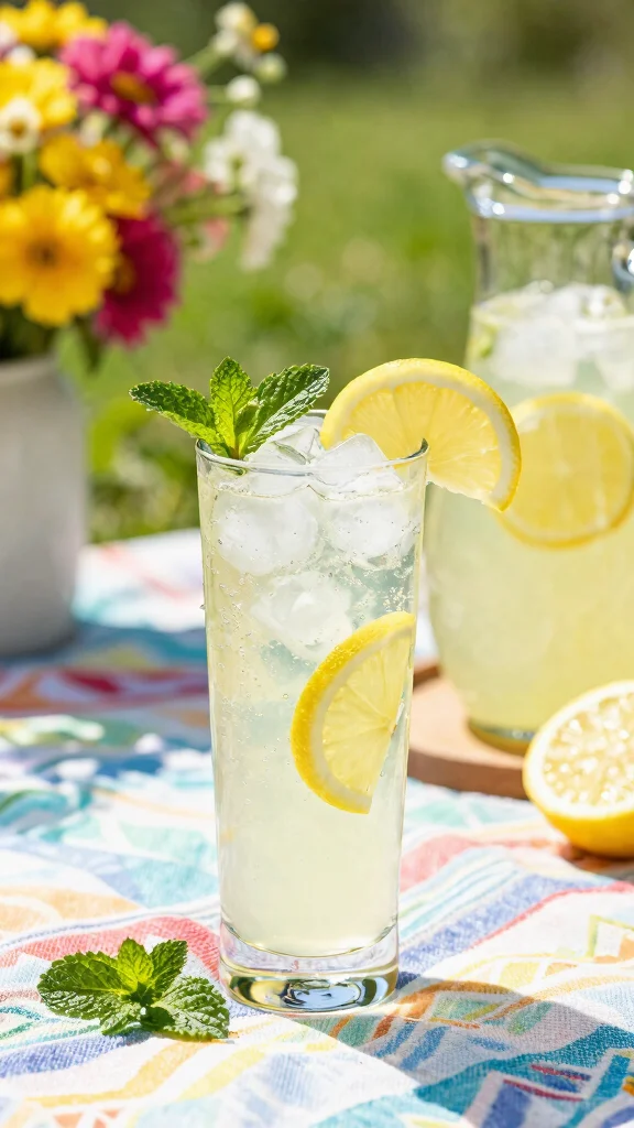 10 Lemon Juice Recipes for Fresh, Zesty Drinks and More - 4. Sparkling Lemonade with Mint 1