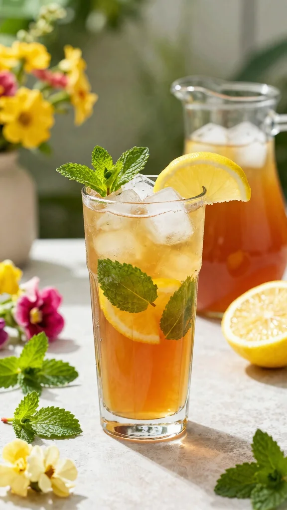 10 Lemon Juice Recipes for Fresh, Zesty Drinks and More - 6. Lemon Mint Iced Tea 1