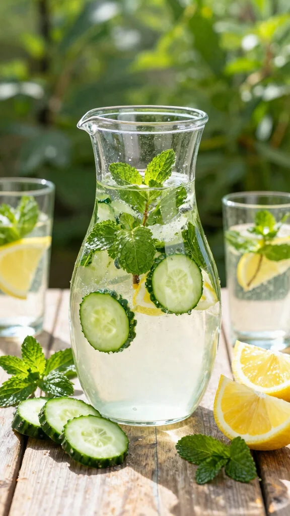 11 Detox Night Drink Recipes for a Light Evening Routine - 4. Minty Cucumber Detox Water 1