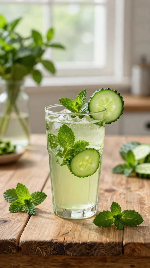 12 Detox Drink Recipes for a Light and Healthy Routine - 1. Cucumber-Mint Green Tea Elixir 1