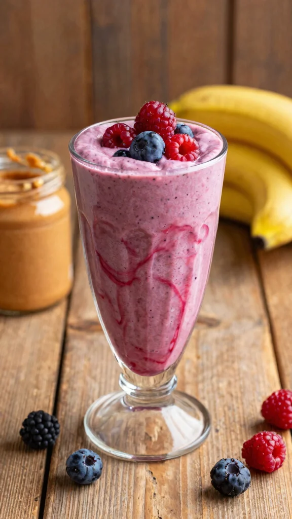 12 Detox Morning Smoothie Recipes for a Fresh Start - 10. Peanut Butter Berry Smoothie 1