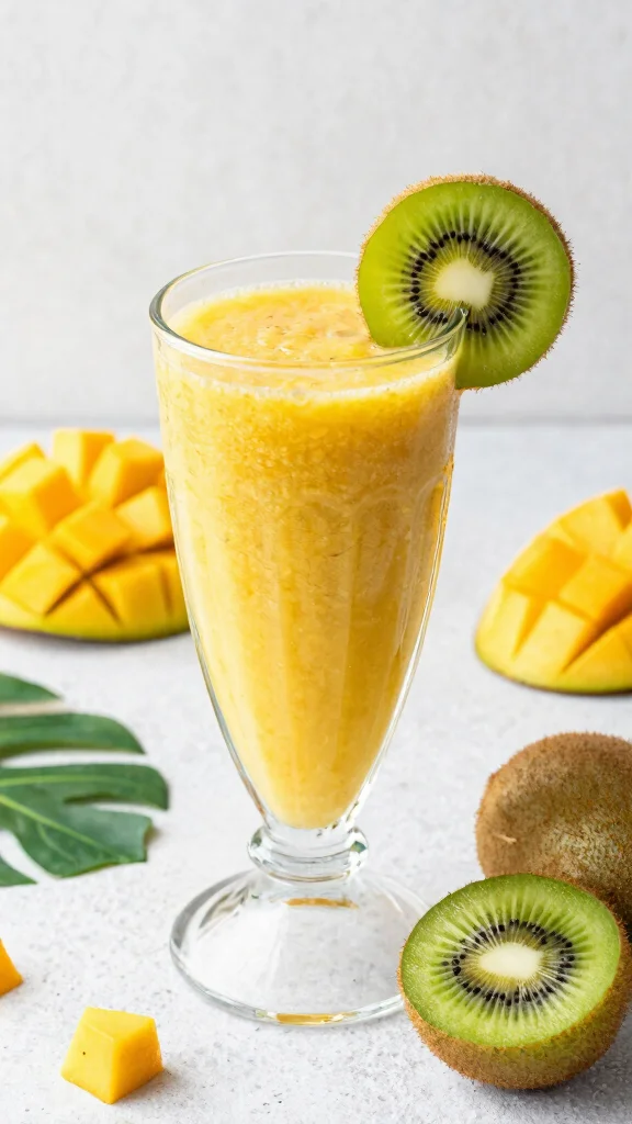 12 Detox Morning Smoothie Recipes for a Fresh Start - 2. Tropical Mango Kiwi Smoothie 1