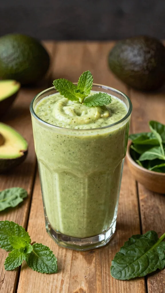 12 Detox Morning Smoothie Recipes for a Fresh Start - 4. Avocado Mint Detox Smoothie 1