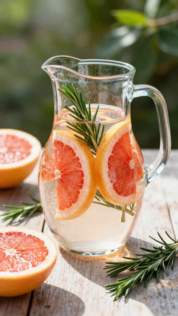 12 Detox Water Recipes for Hot Summer Days - 10. Grapefruit Rosemary Detox Water 1