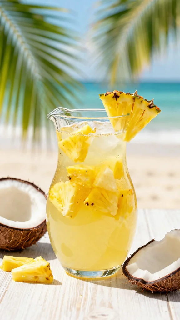 12 Detox Water Recipes for Hot Summer Days - 3. Tropical Pineapple Coconut Detox Water 1