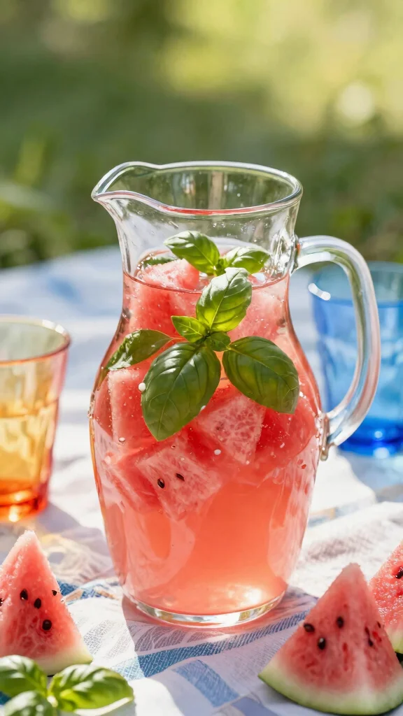 12 Detox Water Recipes for Hot Summer Days - 5. Watermelon Basil Detox Water 1