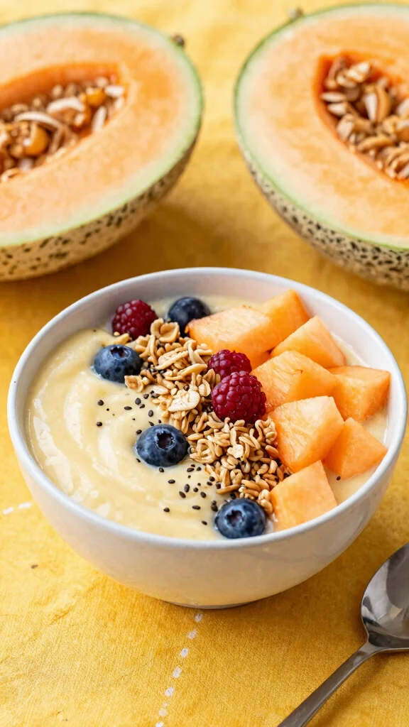 13 Melon Juice Recipes for Light, Cool, Refreshing Drinks - 10. Melon Smoothie Bowl 1