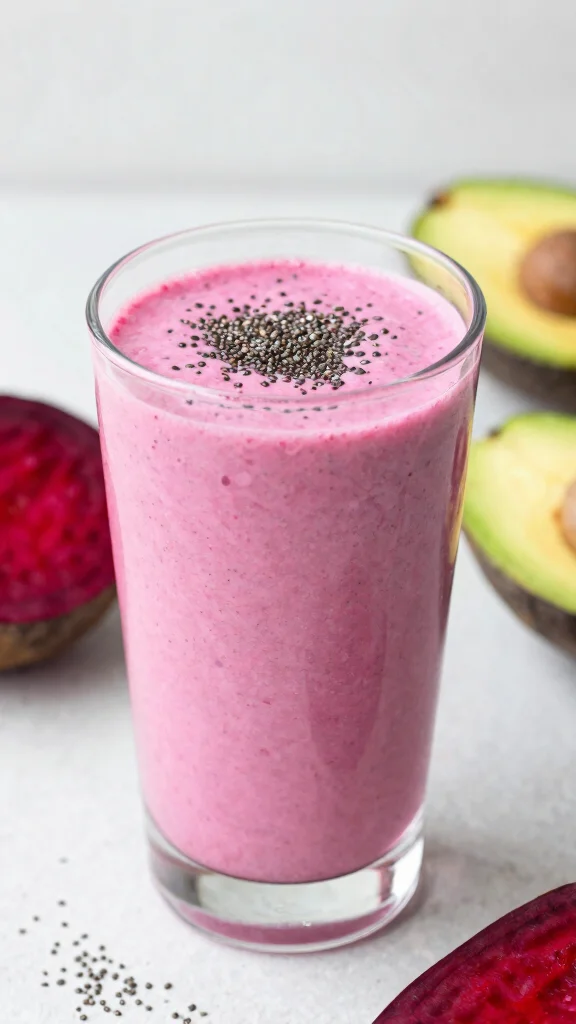 14 Beet Juice Recipes for Fresh, Colorful, Nourishing Drinks - 13. Beet and Avocado Smoothie 1