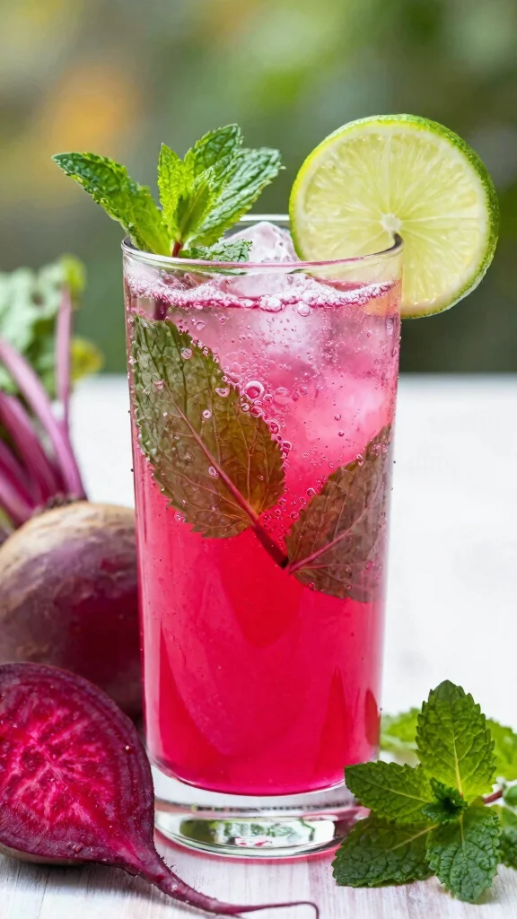 14 Beet Juice Recipes for Fresh, Colorful, Nourishing Drinks - 6. Beet and Mint Sparkler 1