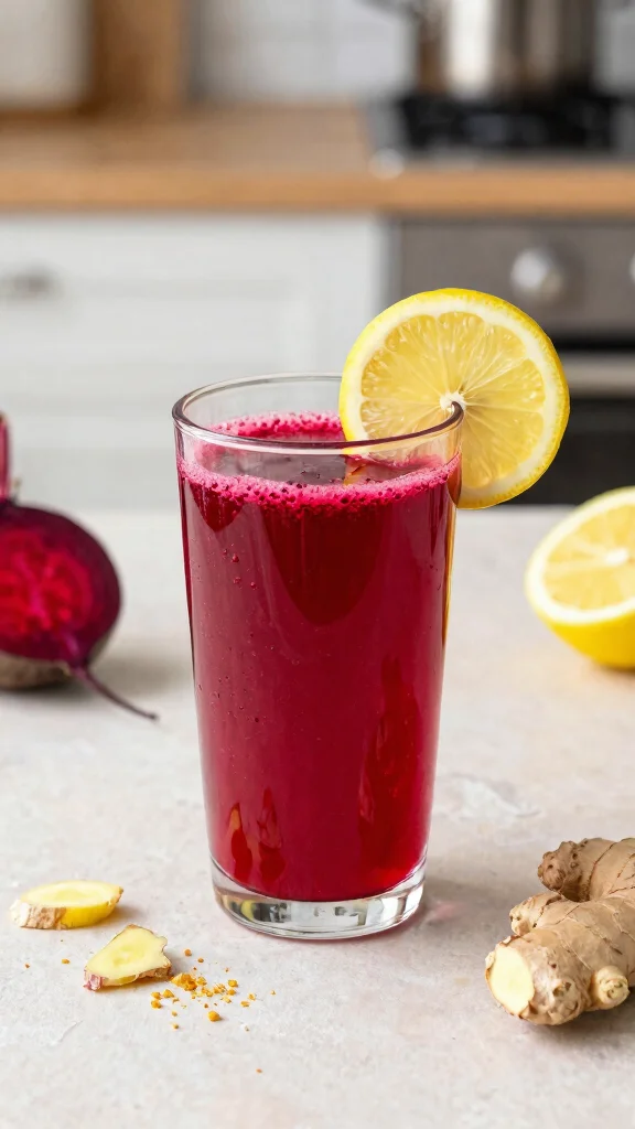 14 Beet Juice Recipes for Fresh, Colorful, Nourishing Drinks - 7. Beet, Lemon, and Ginger Zing 1
