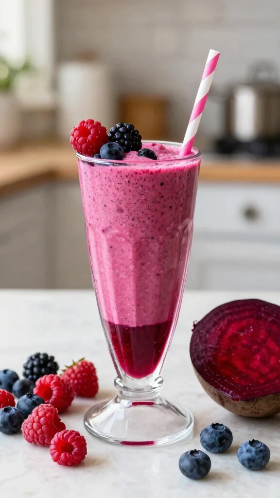 14 Beet Juice Recipes for Fresh, Colorful, Nourishing Drinks - 8. Beet and Berry Smoothie 1
