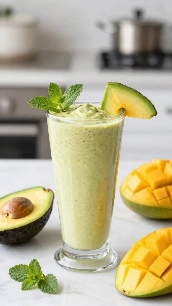 15 Mango Juice Recipes for Sweet, Tropical Homemade Drinks - 13. Mango Avocado Smoothie 1