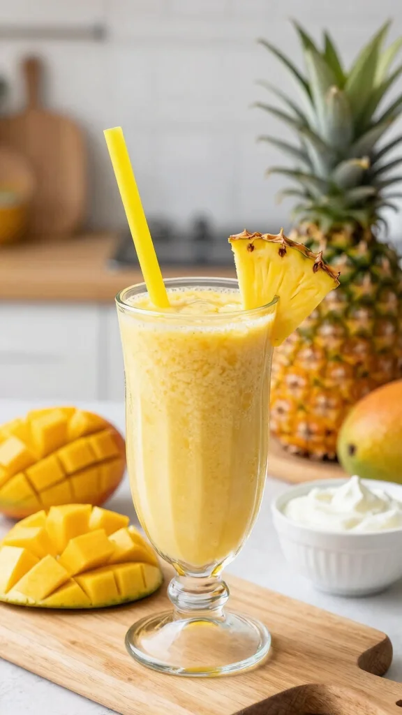 15 Mango Juice Recipes for Sweet, Tropical Homemade Drinks - 2. Mango Pineapple Smoothie 1