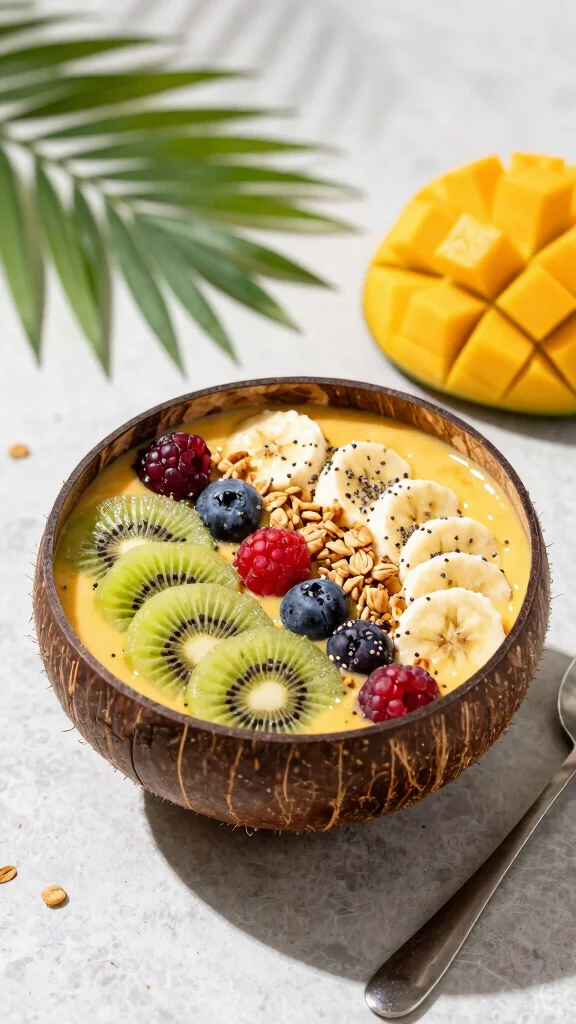 15 Mango Juice Recipes for Sweet, Tropical Homemade Drinks - 5. Mango Coconut Smoothie Bowl 1