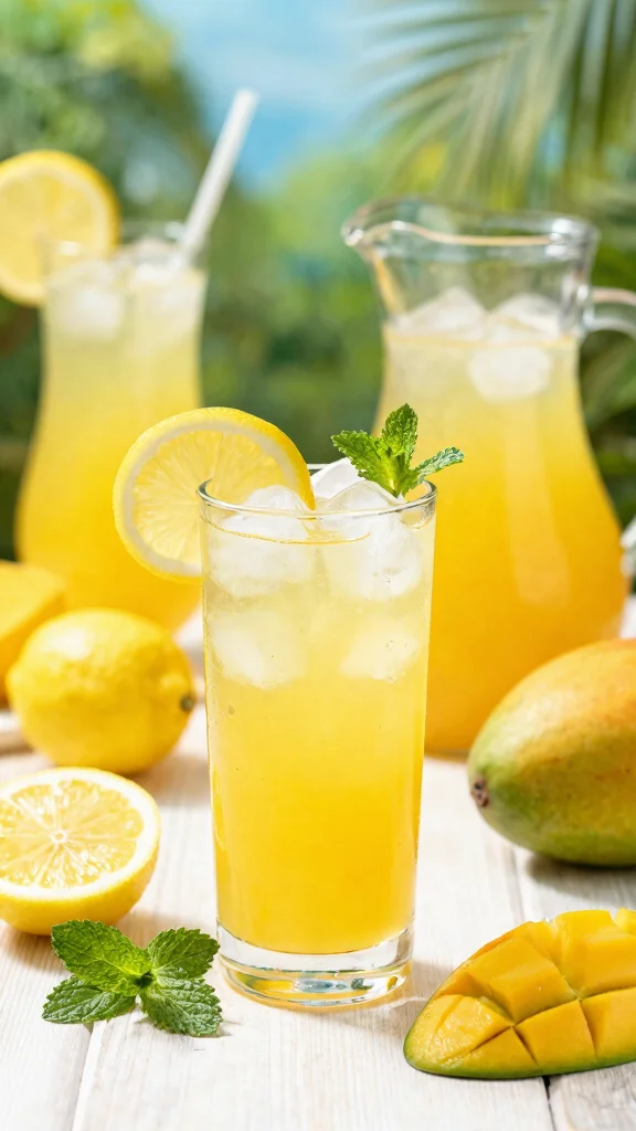 15 Mango Juice Recipes for Sweet, Tropical Homemade Drinks - 6. Tropical Mango Lemonade 1